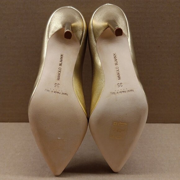 Manolo Blahnik Womens BB 105mm Point Toe High Nappa Leather Heels - Picture 11 of 15